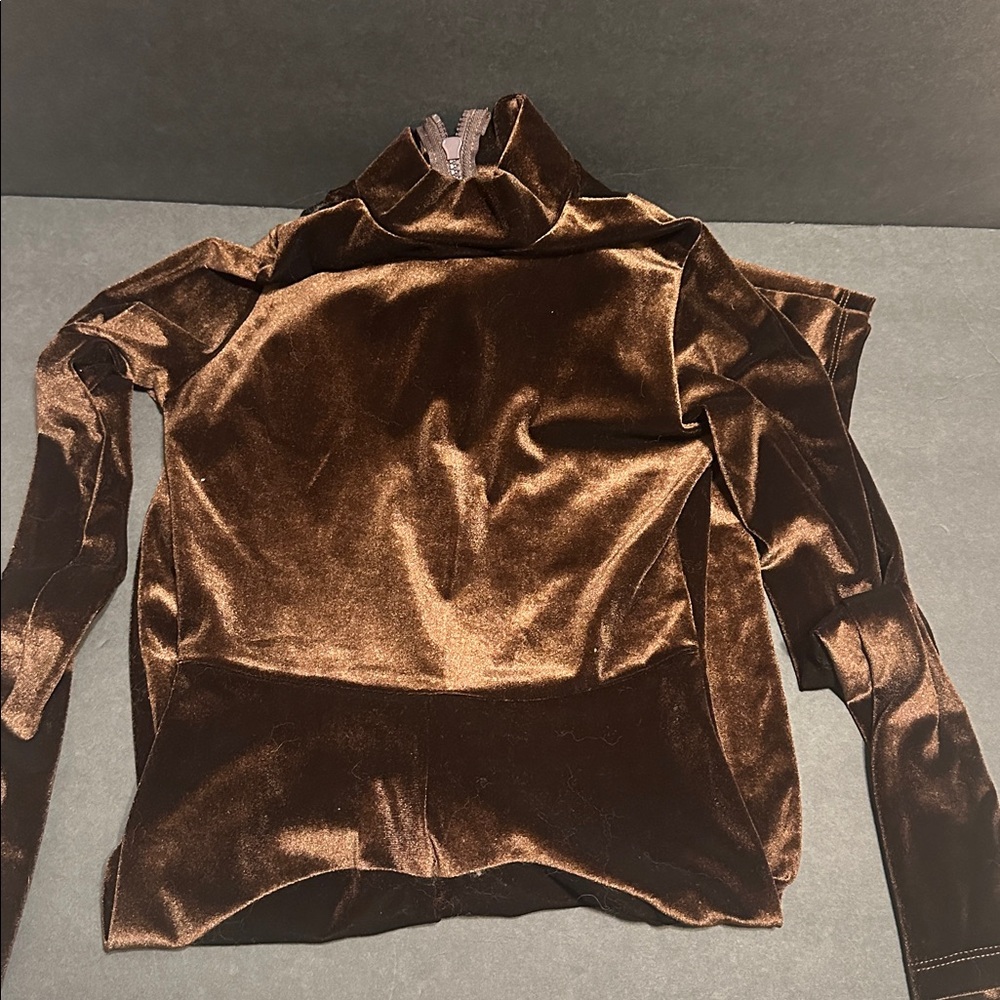 Fashion Nova Brown Velvet Jumpsuit - Picture 6 of 7